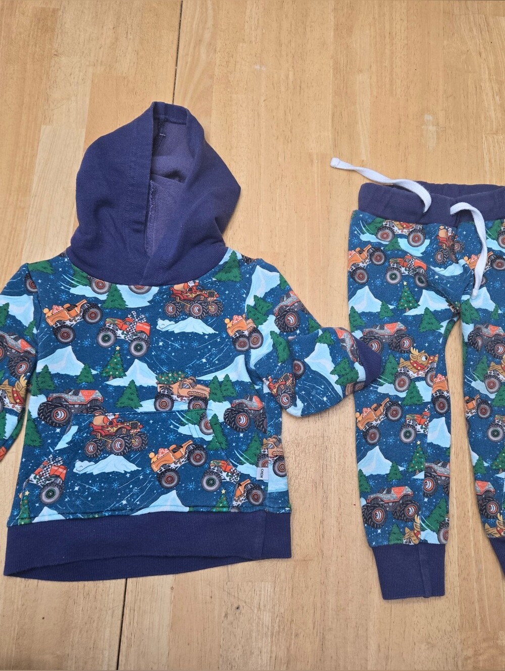 Kids' Monster Truck Hoodie & Jogger Set - Blue